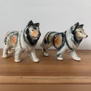 Pair of Vintage Collie Dog Figurines